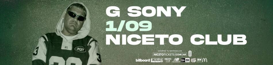 G Sony se presenta en Niceto Club. Foto: Prensa.
