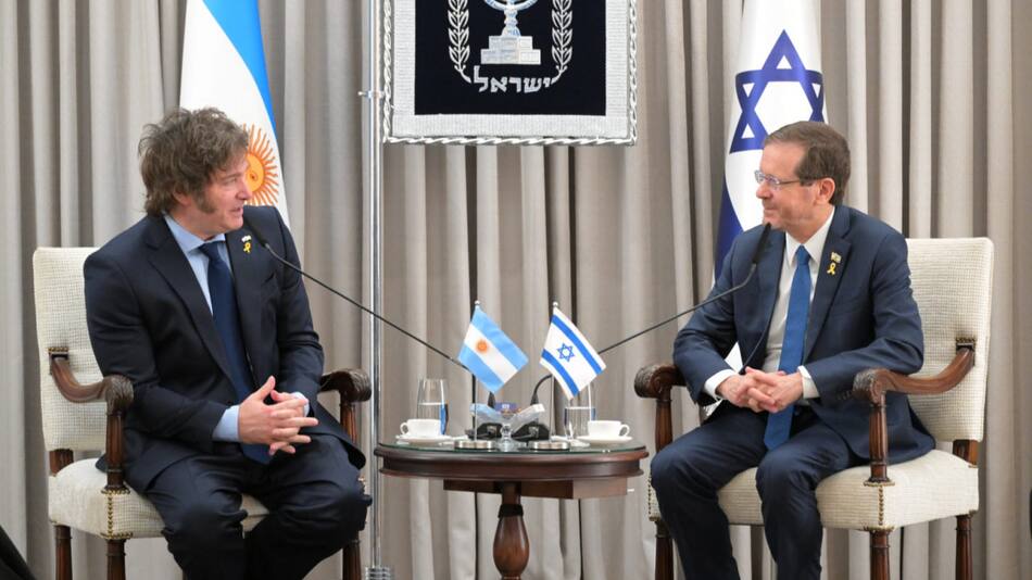 Javier Milei y el presidente israelí, Isaac Isaac Herzog. Foto: Gobierno argentino