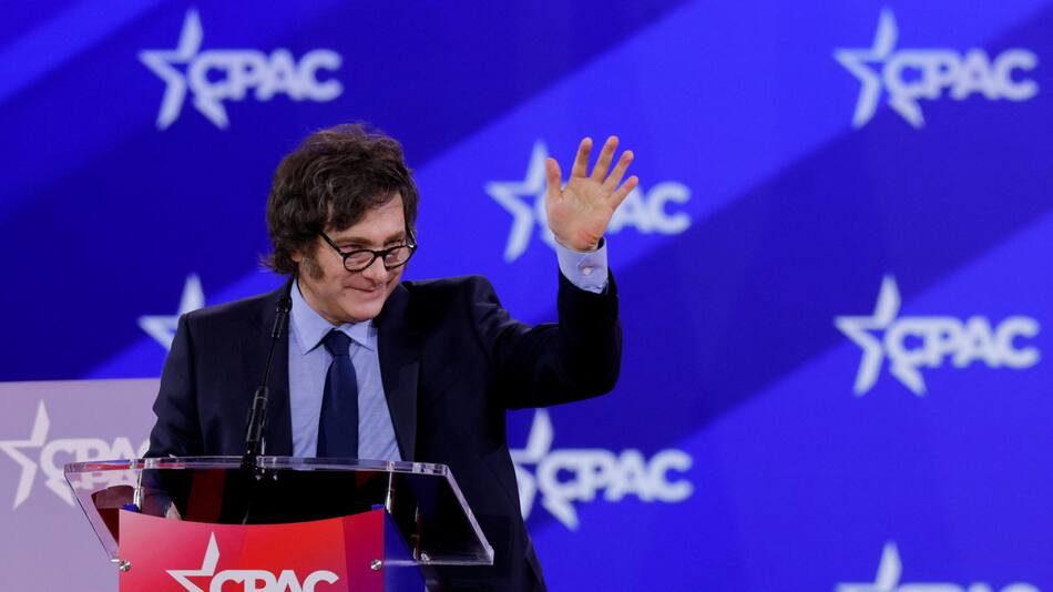 Javier Milei en la CPAC de Estados Unidos. Foto: Reuters.