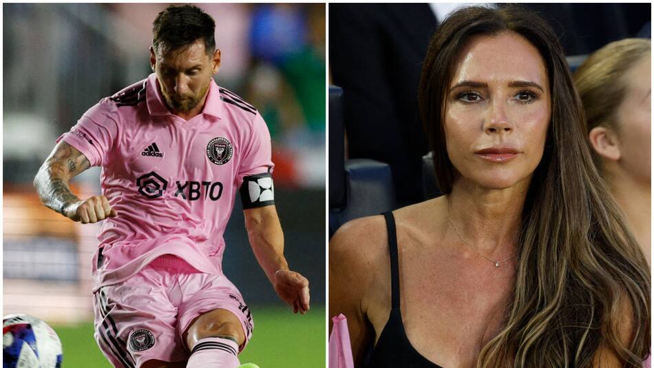 Lionel Messi y Victoria Beckham. Fotos: Reuters.