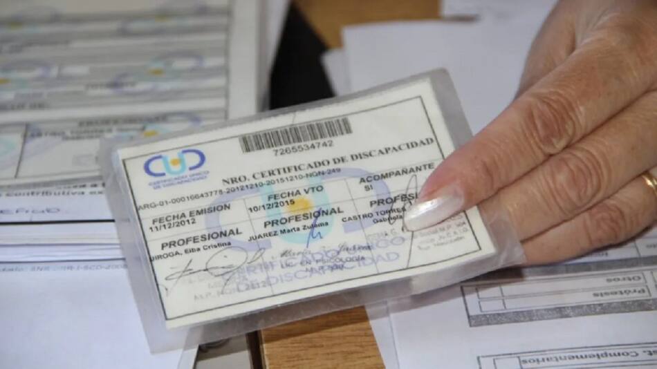Certificado Único de Discapacidad, CUD. Foto: redes sociales.