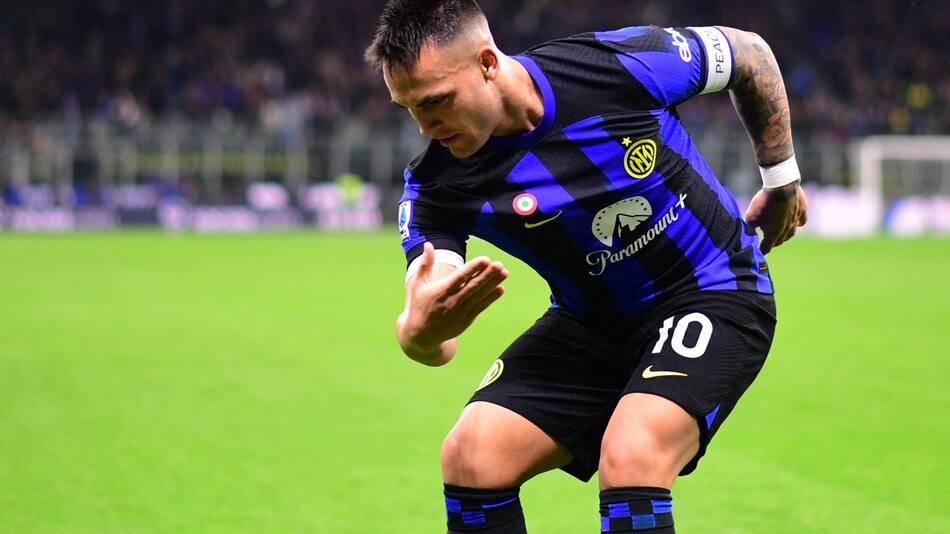 Festejo de Lautaro Martínez en el Inter. Foto: Reuters.