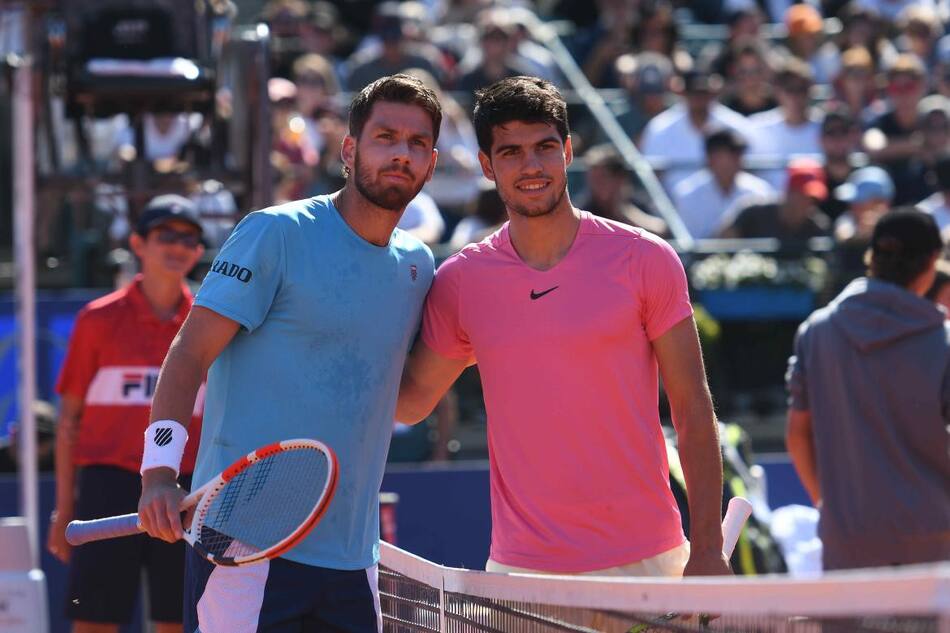 Carlos Alcaraz y Cameron Norrie; ATP de Buenos Aires. Foto: Télam.