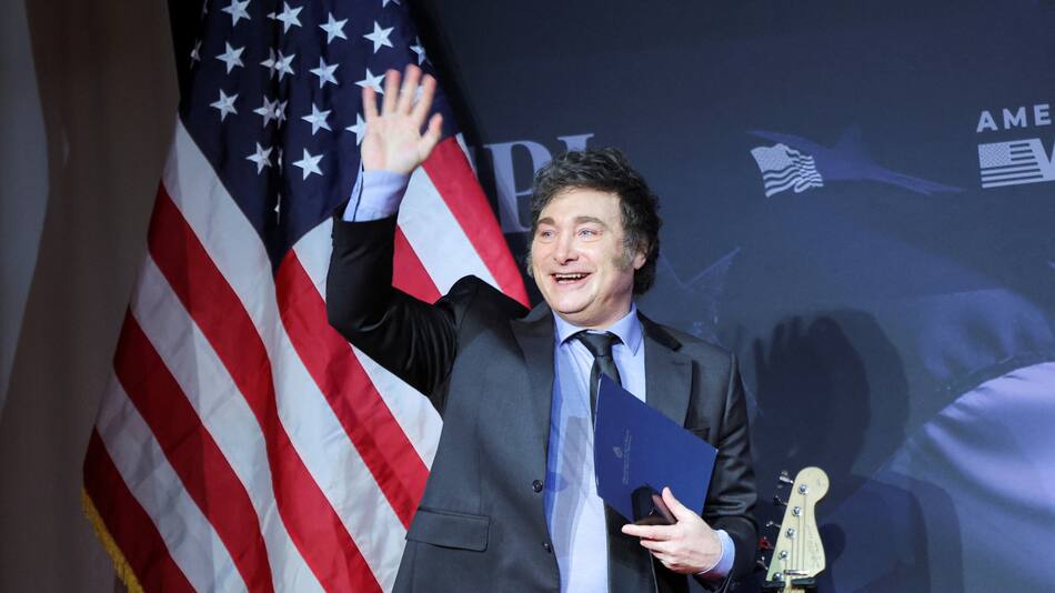Javier Milei en Estados Unidos. Foto: Reuters.