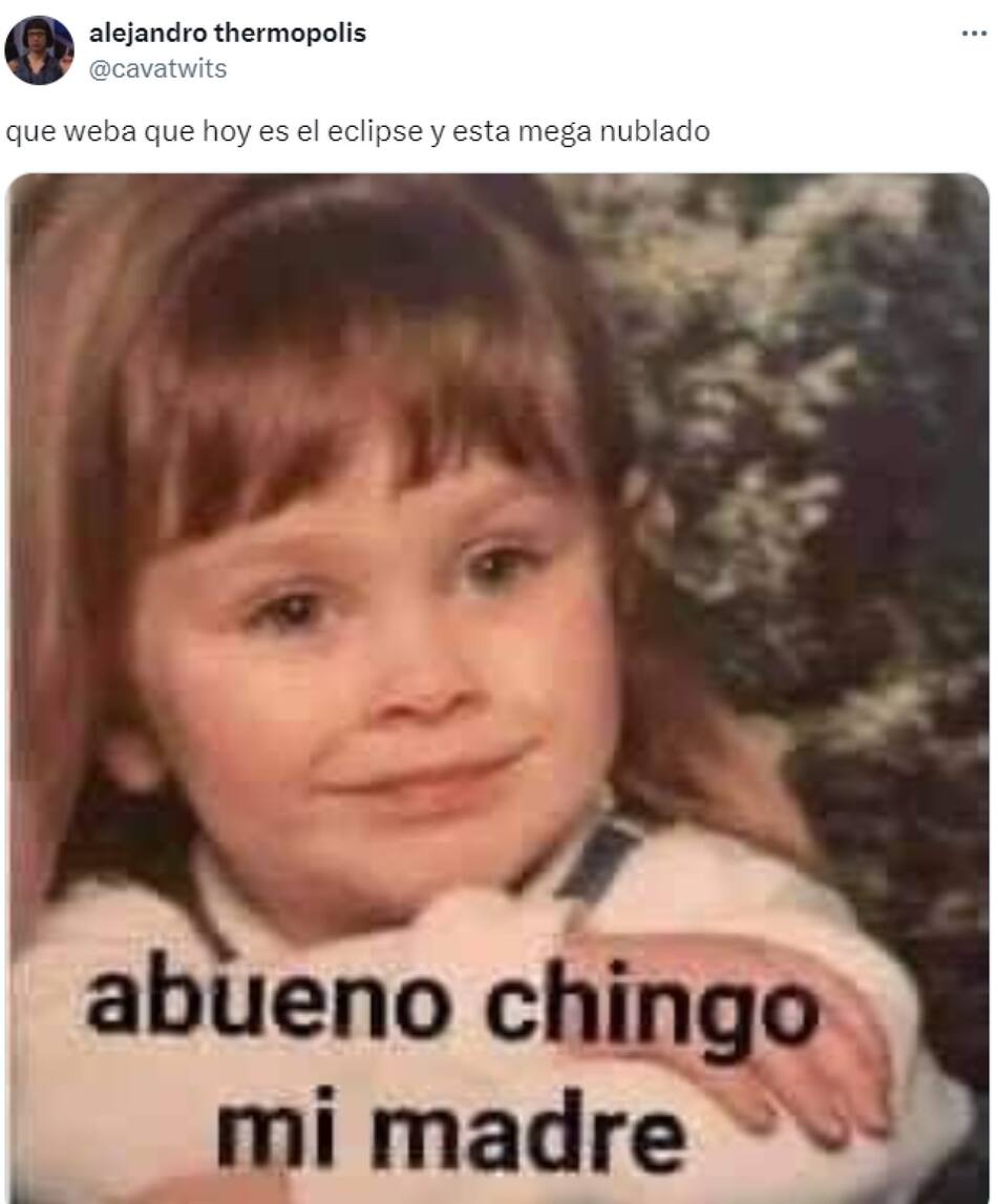 Memes sobre el eclipse solar. Foto: X.