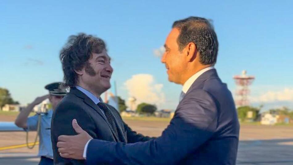 Javier Milei y Gustavo Valdés. Foto: X @gustavovaldesok
