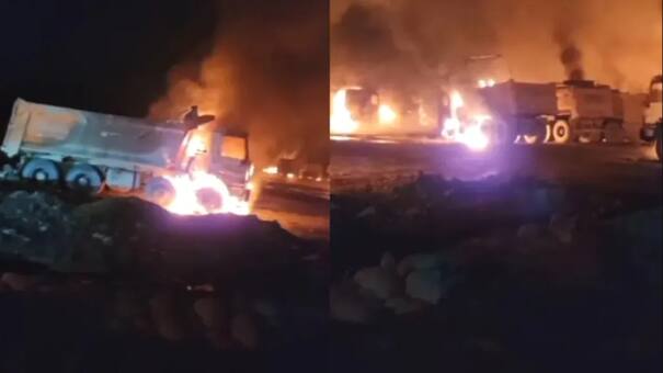 Tensión en Chile: encapuchados quemaron medio centenar de camiones en una hidroeléctrica en la Araucanía