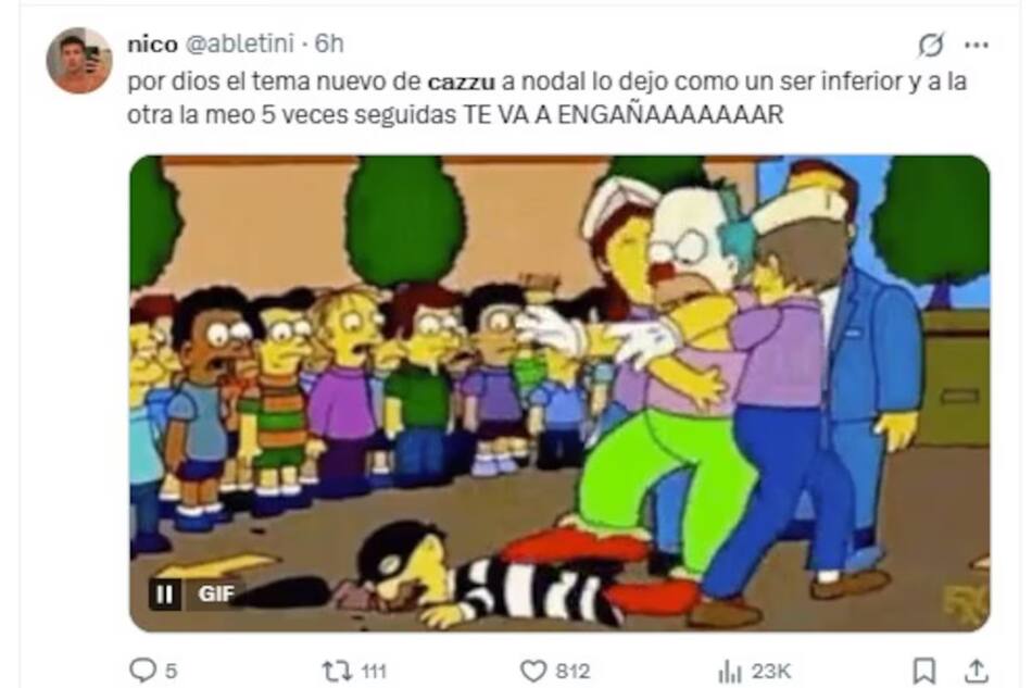 Los memes tras el lanzamiento de "Con otra", la canción de Cazzu. Foto: X.