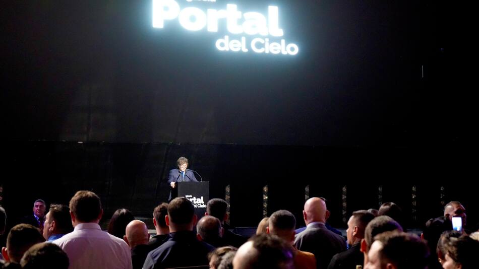 Javier Milei inauguró un templo de la Iglesia Portal del Cielo