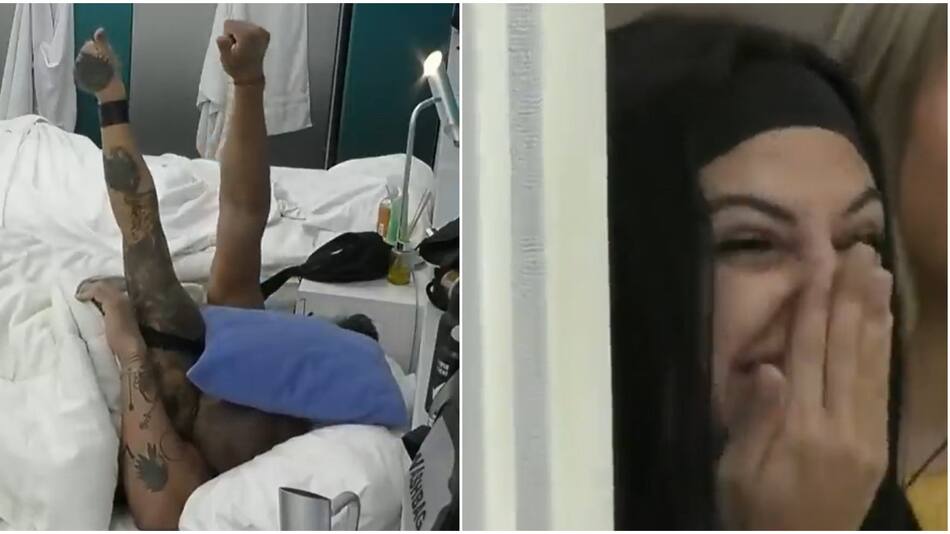 Rosina no le sacaba la vista de encima a Furia y Mauro. Fotos: captura Telefe.