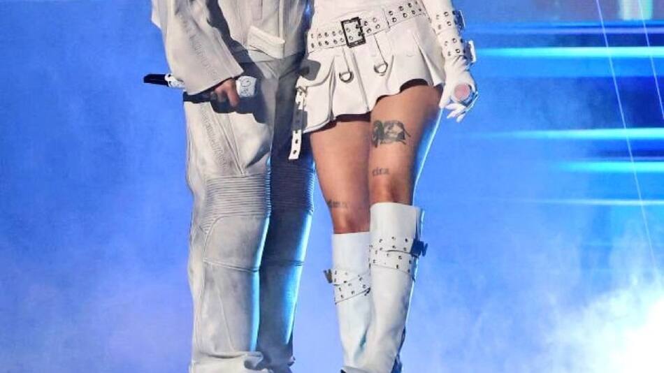 Peso Pluma y Nicki Nicole. Foto: Twitter/@sietecerotres_