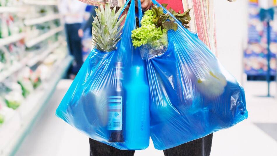 Bolsa de plástico en supermercado