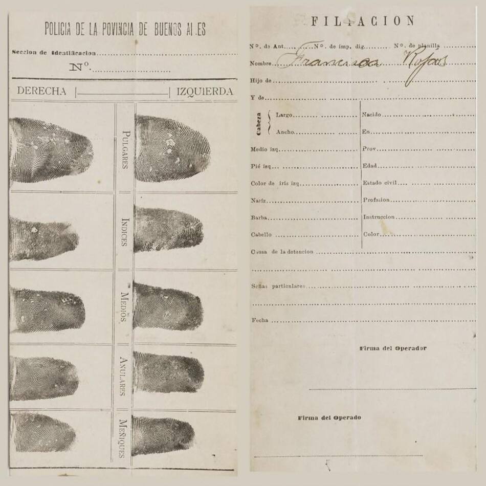 Huellas dactilares de Francisca Rojas