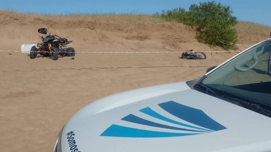 Accidente fatal en Villa Gesell entre una moto y un cuatriciclo. Foto: NA - Gentileza Minuto G.