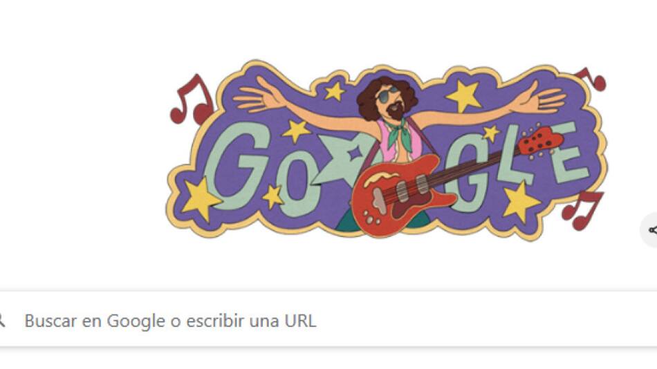 El Doodle de Google sobre el cantante Raul Seixas. Foto: Captura de pantalla.