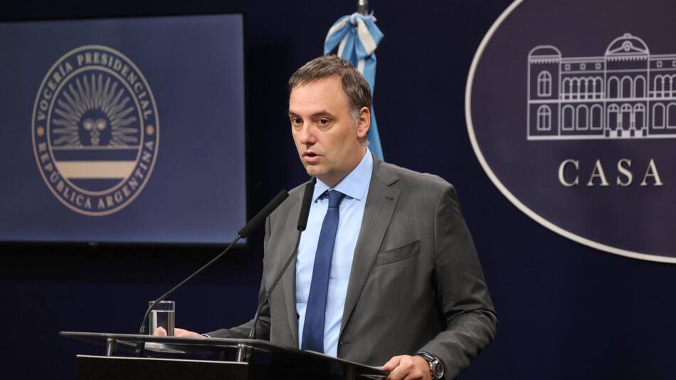 Manuel Adorni, vocero presidencial. Foto: Presidencia.