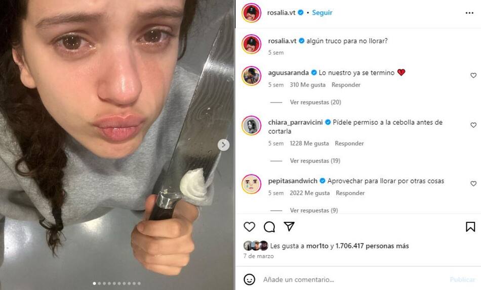 Rosalía tuvo problemas en la cocina. Foto: @rosalia.vt