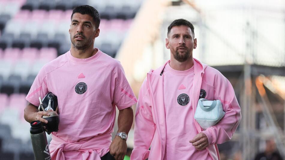 Luis Suárez y Lionel Messi. Foto: NA (Sam Navarro)