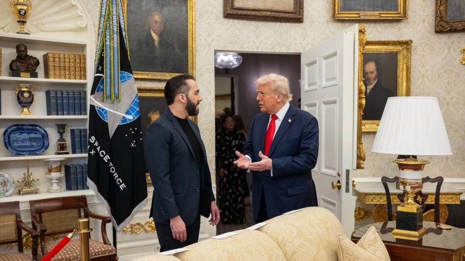 Nayib Bukele y Donald Trump unen fuerzas contra los migrantes. Foto: EFE.