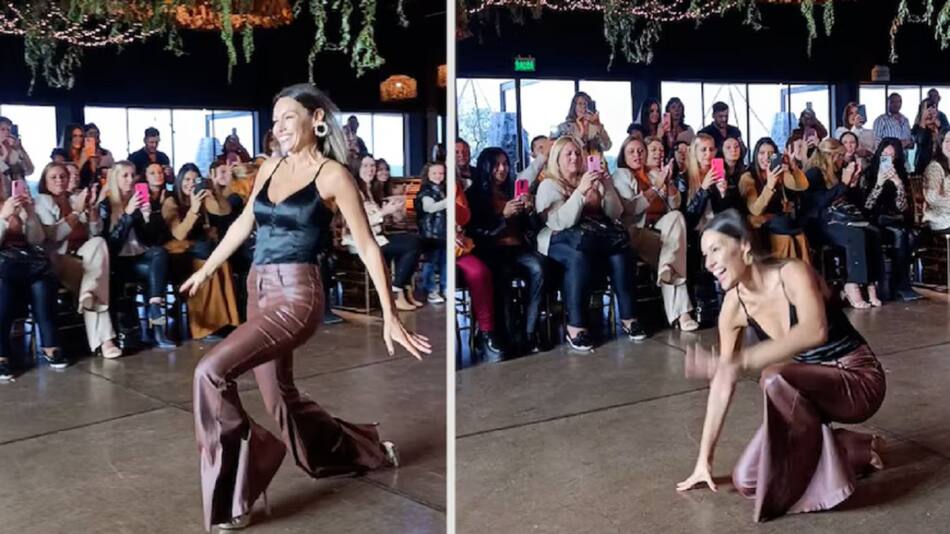 El blooper de Pampita. Foto: captura video.