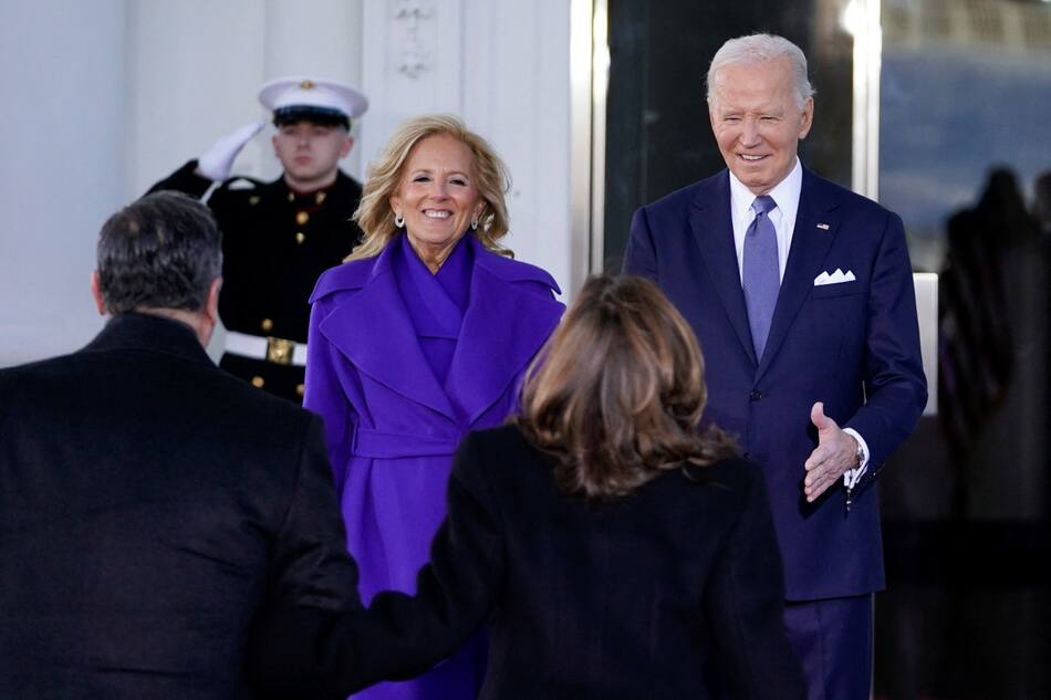 Joe Biden recibe a Donald Trump en la Casa Blanca. Foto: Reuters.