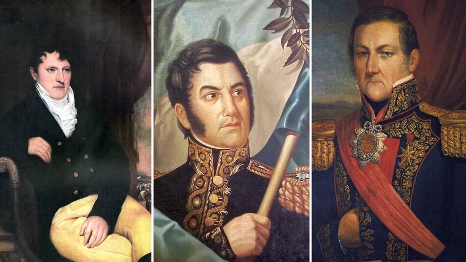 Belgrano, San Martín y Rosas