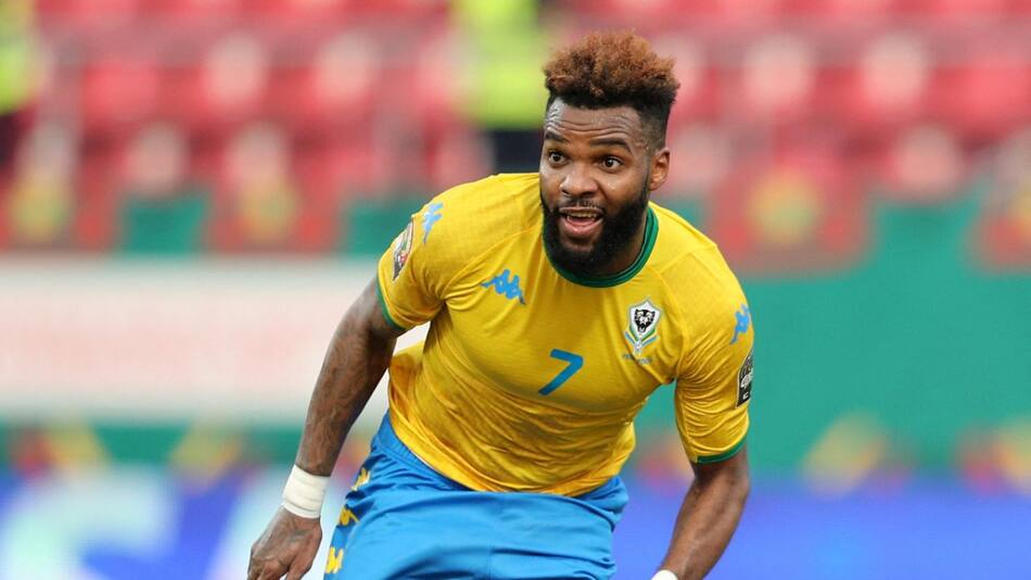 Aaron Boupendza con la camiseta de Gabón. Foto: Reuters (Mohamed Abd El Ghany)