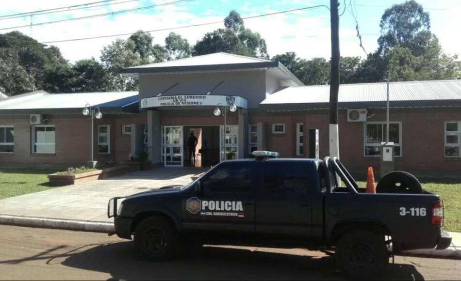 Comisaría de El Soberbio, en Misiones. Foto: gentileza Canal 12 Misiones