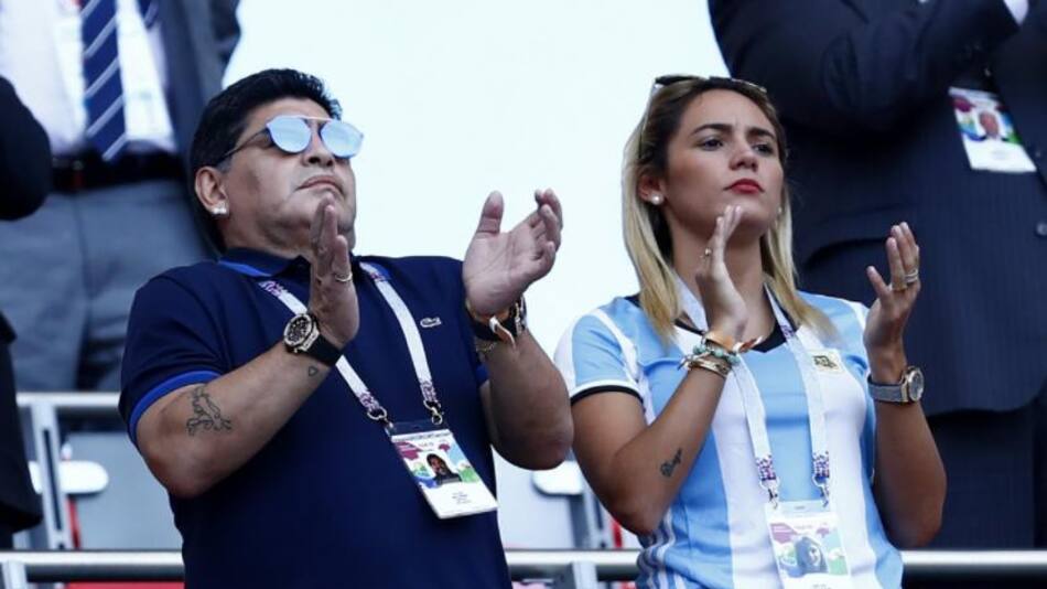 Rocío Oliva y Diego Maradona, foto NA