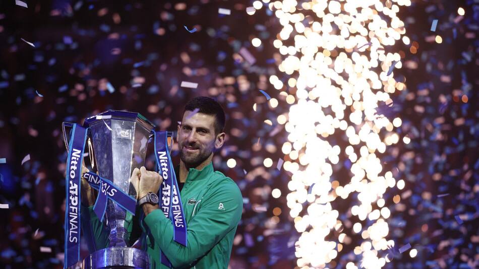 Novak Djokovic en el ATP Finals. Foto: REUTERS.