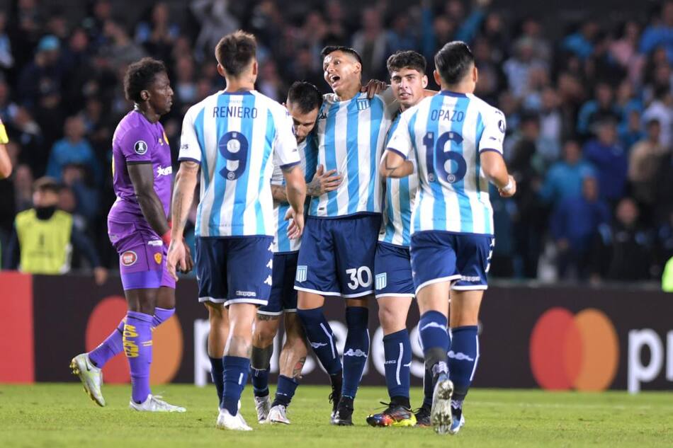 Racing vs Aucas, Copa Libertadores. Foto: Télam