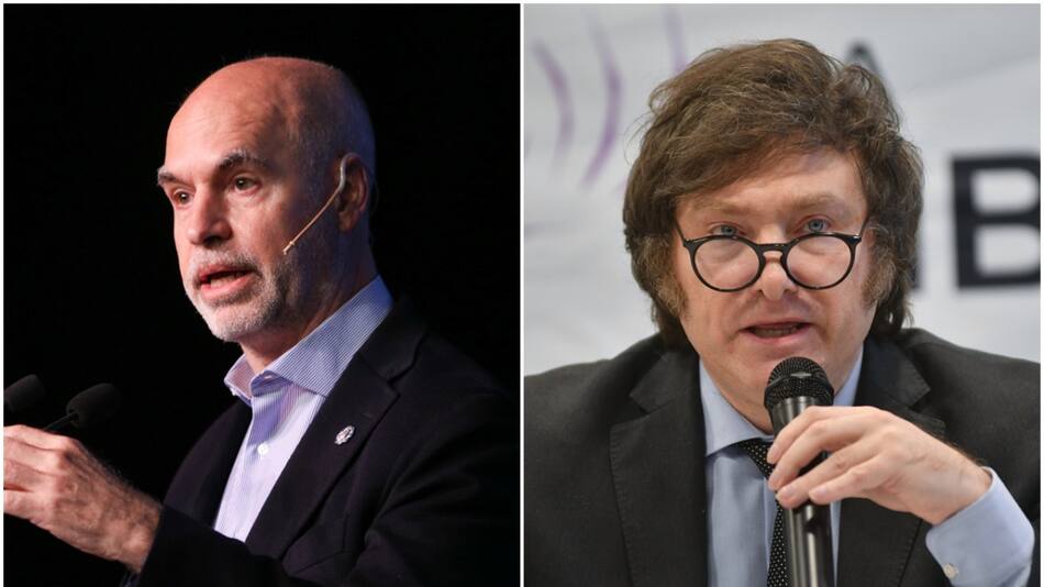 Javier Milei y Horacio Rodríguez Larreta.