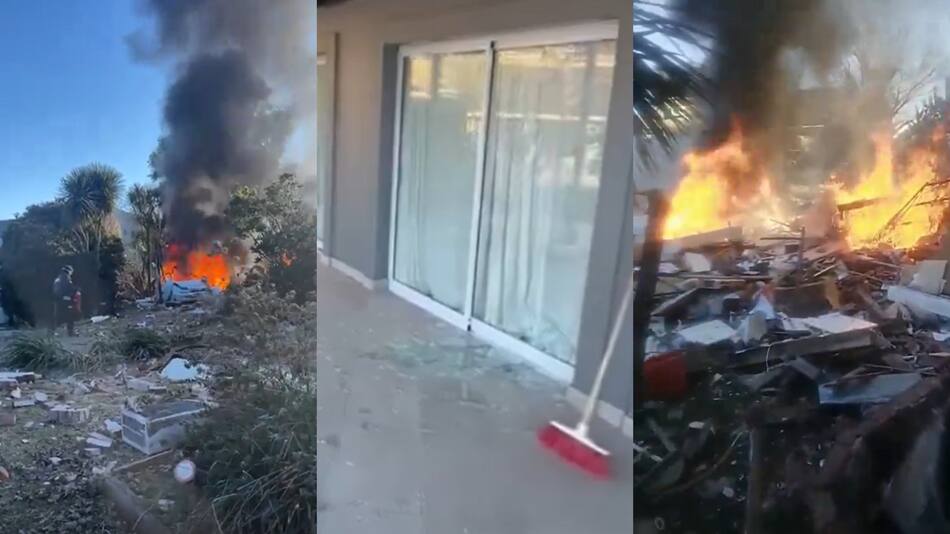 Impactante explosión en una casa de un country en Chascomús. Fotos: captura video.