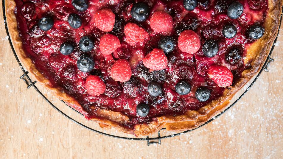 Tarta de frutos rojos.