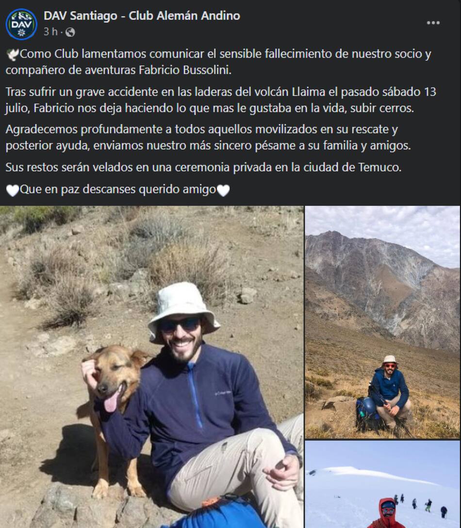 Despedida a Fabricio Bussolini. Foto: Facebook/DAV Santiago - Club Alemán Andino