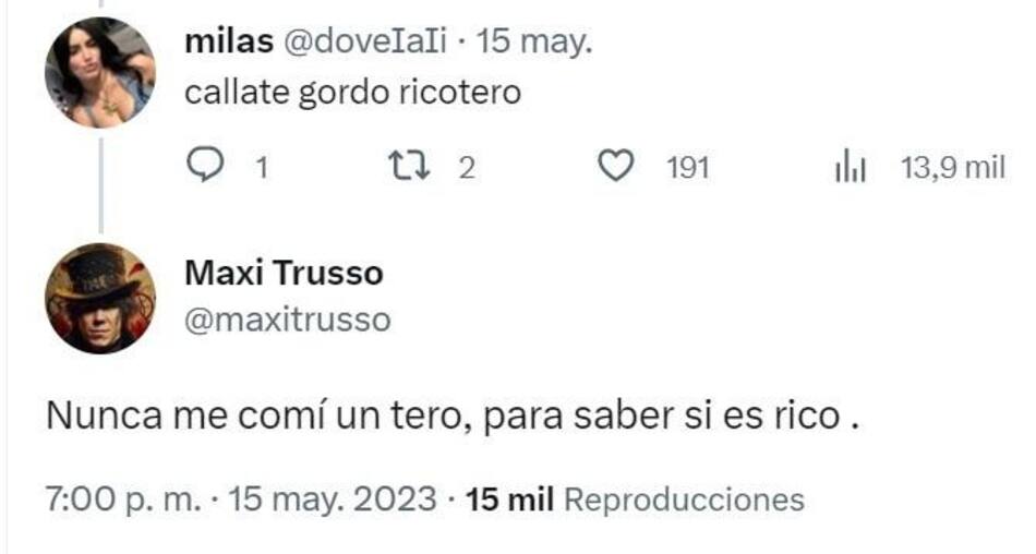 El ida y vuelta de los fans de Lali con Maxi Trusso. Foto: Captura.