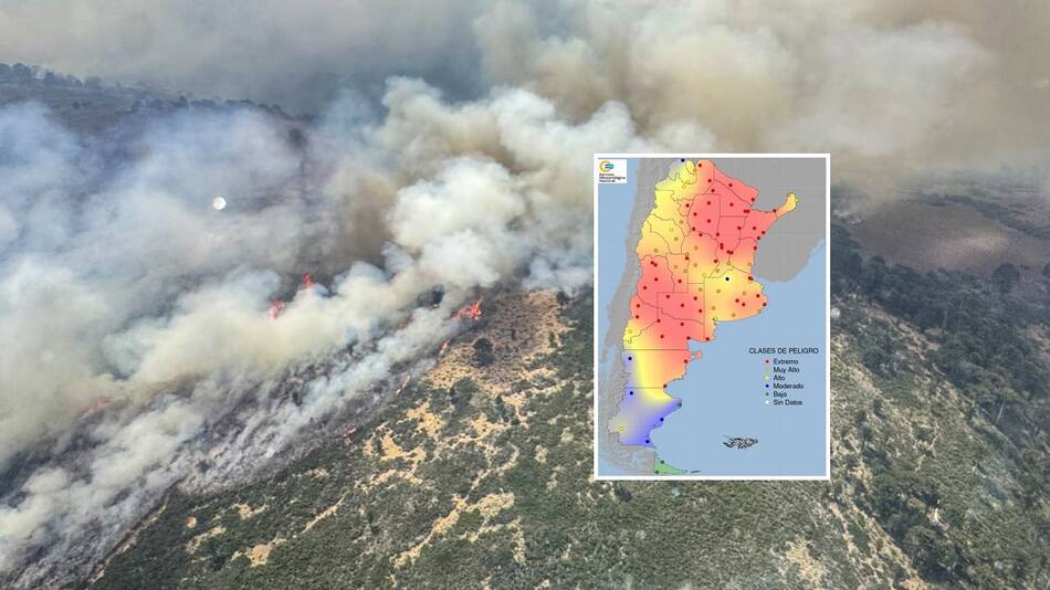 Fuego en el Parque Nacional Lanín. FOTOS NA:@Rolo_Figueroa