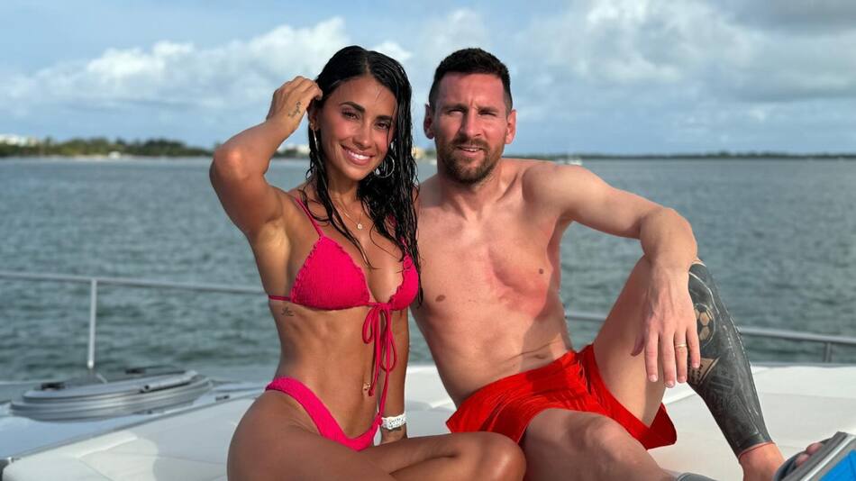 Antonela Roccuzzo y Lionel Messi. Foto: Instagram.