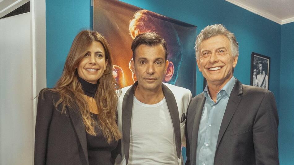 Mauricio Macri y Juliana Awada fueron a ver la obra teatral de Martín Bossi. Foto: NA.