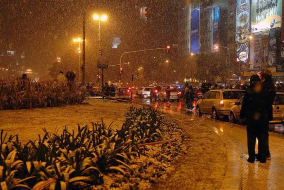 El día que nevó en Buenos Aires y el conurbano bonaerense. Foto: Archivo.