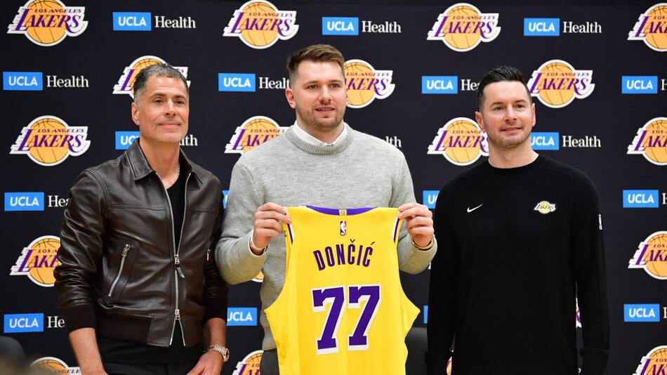 Presentación de Luka Doncic en Los Ángeles Lakers. Foto: REUTERS.