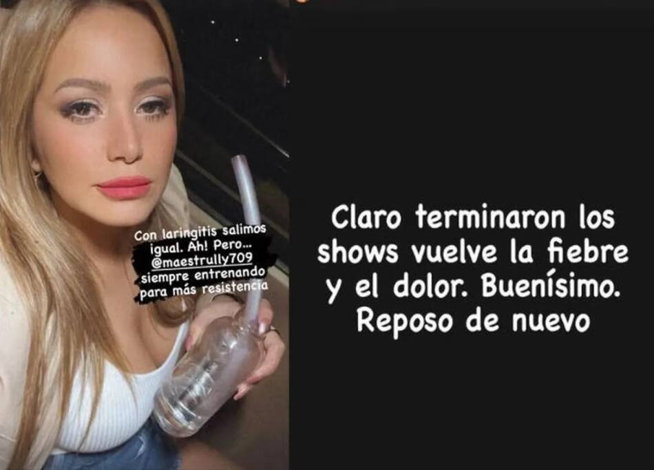 Las historias de Karina que preocuparon a sus fans. Foto: Instagram.