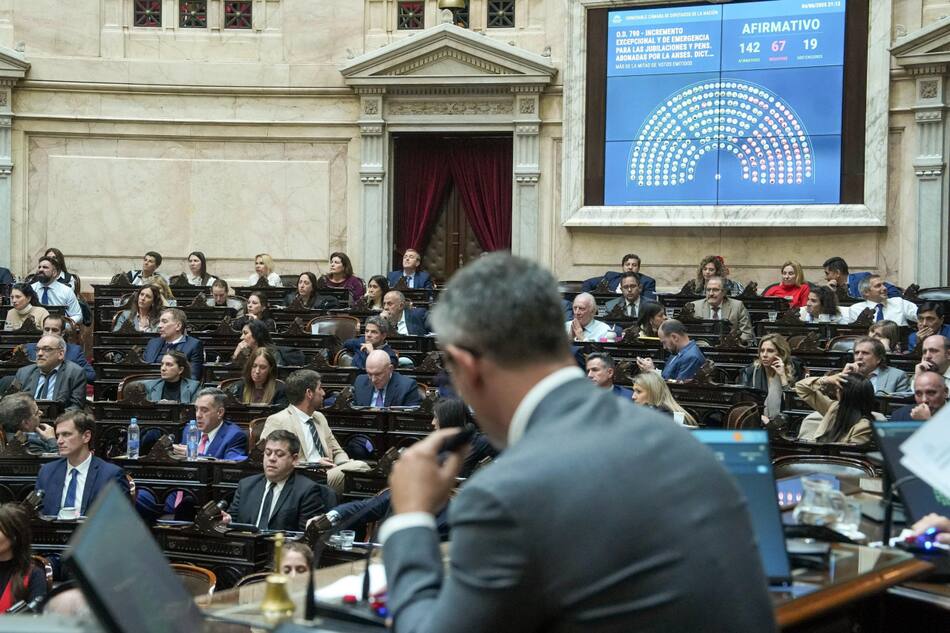 Sesión en Diputados. Foto: X @DiputadosAR