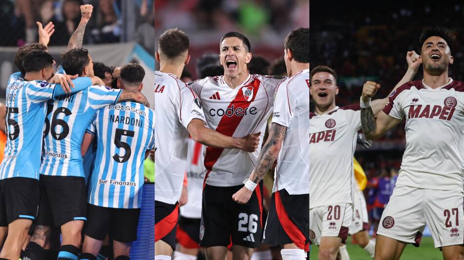 River, Racing y Lanús siguen en carrera en la Copa Libertadores y Copa Sudamericana. Foto: EFE.