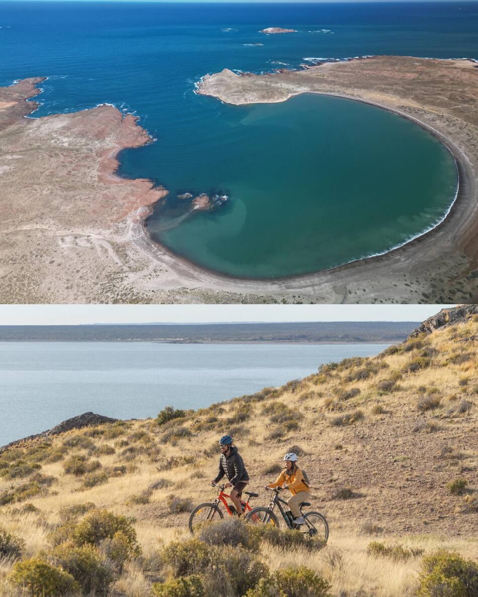 Camping Bahía Arredondo, en Chubut. Foto: Facebook / Fundación Rewilding Argentina.