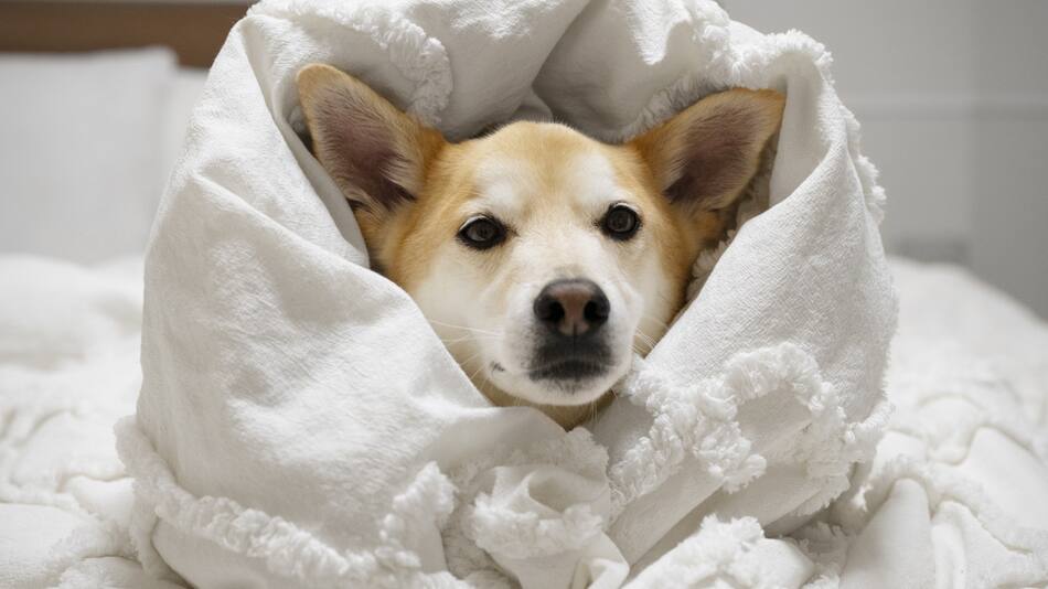 Perro abrigado, ola de frío. Foto: Freepik