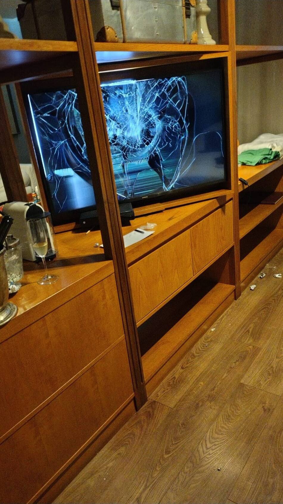 Los destrozos en la habitación de Liam Payne. Foto: X @elcancillercom