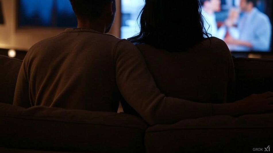 San Valentín, el momento ideal para ver una buena película romántica con tu pareja. Foto: Grok.