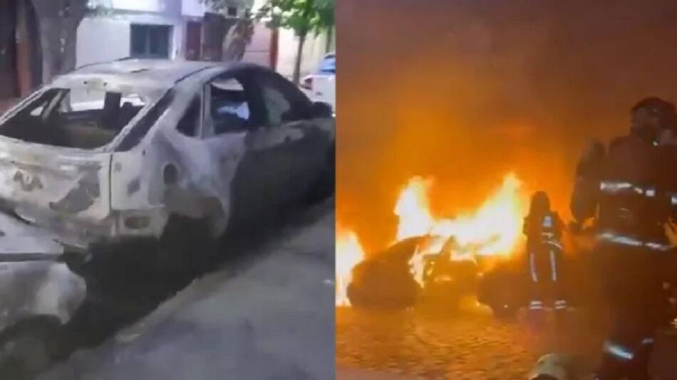 Investigan un ataque de quemacoches en San Cristóbal. Fotos: X