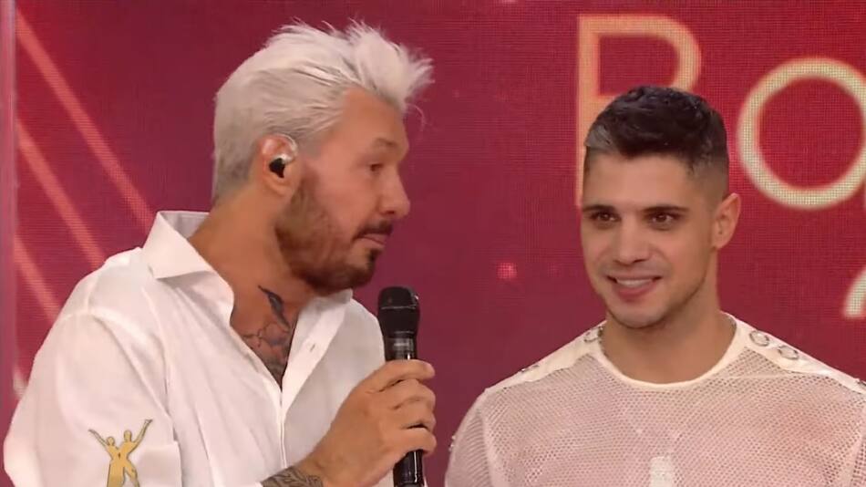 Conejo Quiroga con Marcelo Tinelli. Foto: captura.